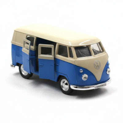 Miniature Combi VW T1 Bleu - Bus Métal 11 Cm