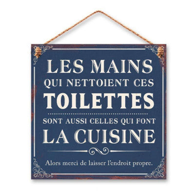 Plaque Métal Les Mains Qui Nettoient Ces Toilettes ....